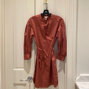 Rebecca Taylor rust-colored dress with tie, size small
